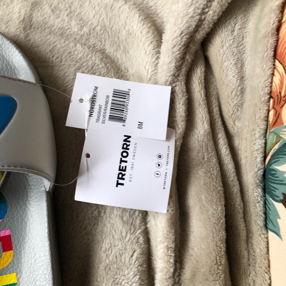 Tretorn Slides New With Tags Tretorn Women Tragrant Gray Rainbow Slide Sandals 8 - Picture 4 of 5